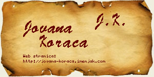 Jovana Koraca vizit kartica